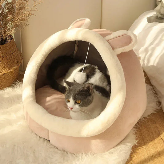 Coussin-niche lavable pour chat et petit chien - Chaud et douillet hiver